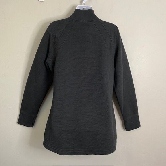 L L Bean Gray Textured Pullover Mock Neck Pockets Size Medium Soft Cozy - Picture 2 of 7